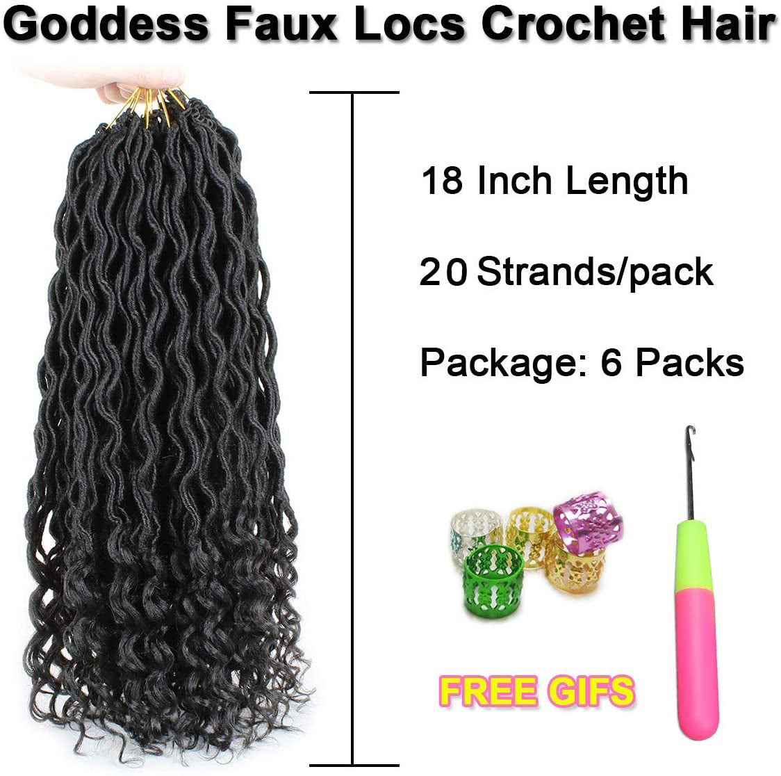 Xtrend Goddess Faux Locs Curly Crochet Braid Synthetic Hair 18'' 20roots Ombre Braiding Hair Brown High Temperature Fiber