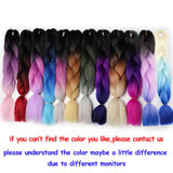 Xtrend ombre 24inch Synthetic Crochet Jumbo Braids Rainbow Kanekalon Colorful Hair Braiding Hair Extensions