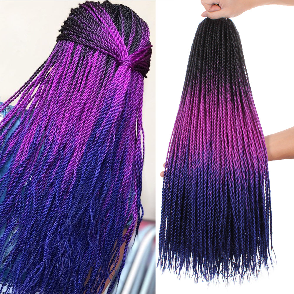 Xtrend 24inch 30strands Senegalese Twist Ombre Kanekalon Braiding Hair  Blonde Blue Synthetic Crochet Braids Hair Extensions