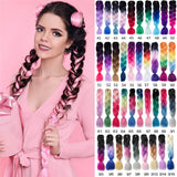 Xtrend ombré two tone hair Synthetic Rainbow Hair Jumbo Braids Crochet Hair 24inch Ombre Kanekalon Colorful Hair Braiding Hair Extensions