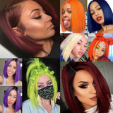 13x4" Bob Lace Front Wigs for Black Women Brazilian Remy Hair Pre Plucked with Baby Hair