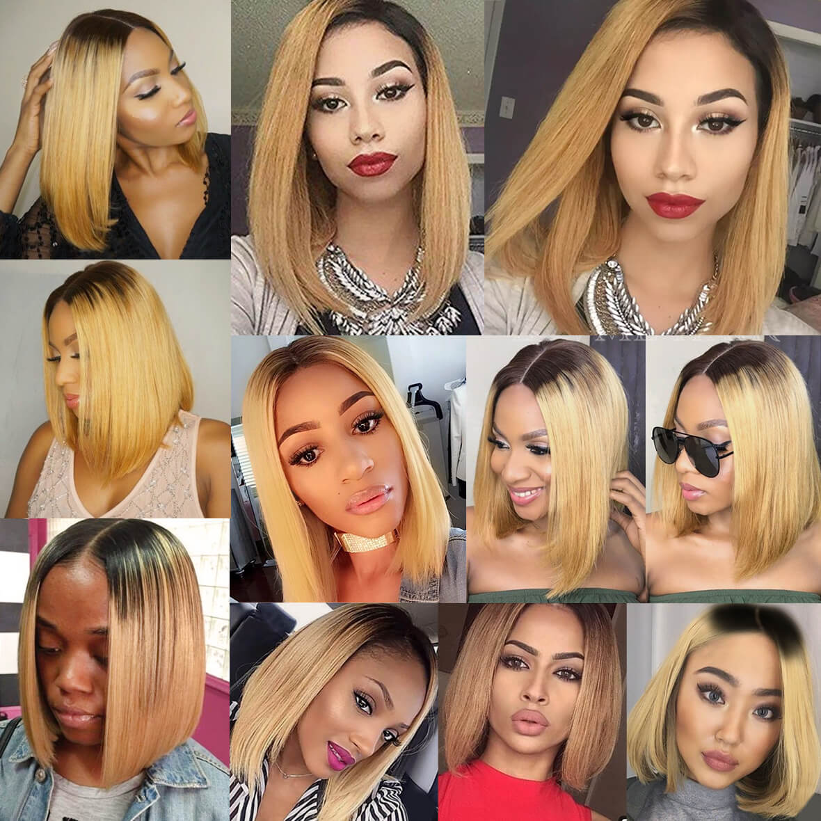 blonde bob wig lace front human hair wigs