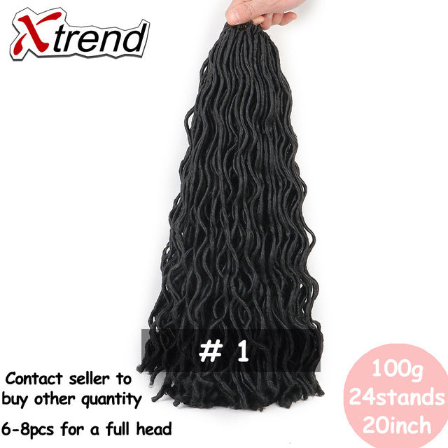Xtrend Faux Locs Crochet Braid Twist Hair 20inch 24roots Synthetic Kanekalon Braiding wavy