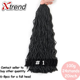 Xtrend Faux Locs Crochet Braid Twist Hair 20inch 24roots Synthetic Kanekalon Braiding wavy