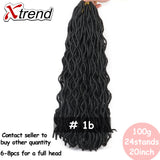 Xtrend Faux Locs Crochet Braid Twist Hair 20inch 24roots Synthetic Kanekalon Braiding wavy