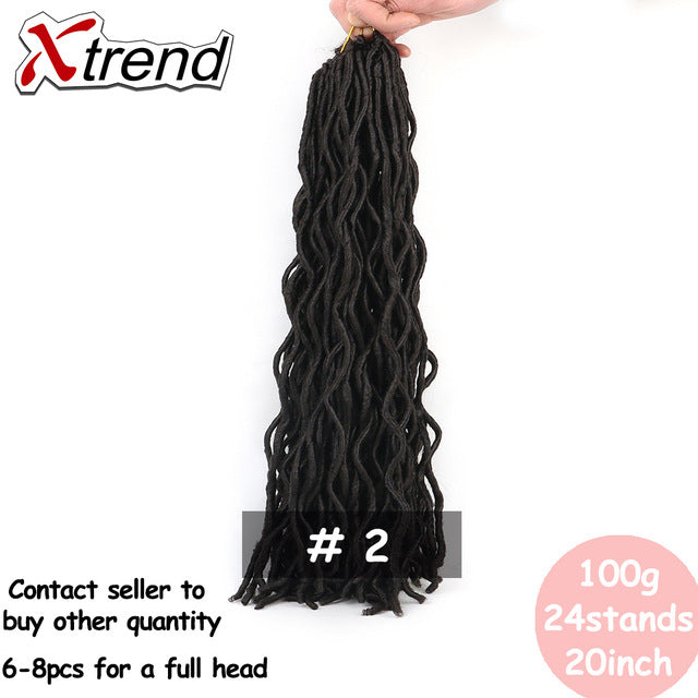 Xtrend Faux Locs Crochet Braid Twist Hair 20inch 24roots Synthetic Kanekalon Braiding wavy
