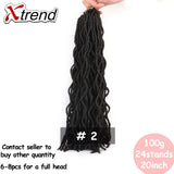 Xtrend Faux Locs Crochet Braid Twist Hair 20inch 24roots Synthetic Kanekalon Braiding wavy