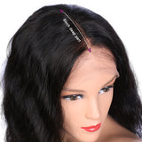 13x6 Short Bob Lace Front Human Hair Wigs loose Wavy Virgin Remy Natural Black Pre Plucked Bleached Knots body wave
