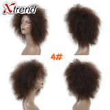 Xtrend 6inch 100g coco wig Short Synthetic kinky Fluffy Wig African For Black Women Yaki Straight Wig