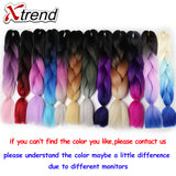 ombre three tone Synthetic Jumbo Crochet Braids Rainbow Kanekalon Colorful Braiding Hair Extensions