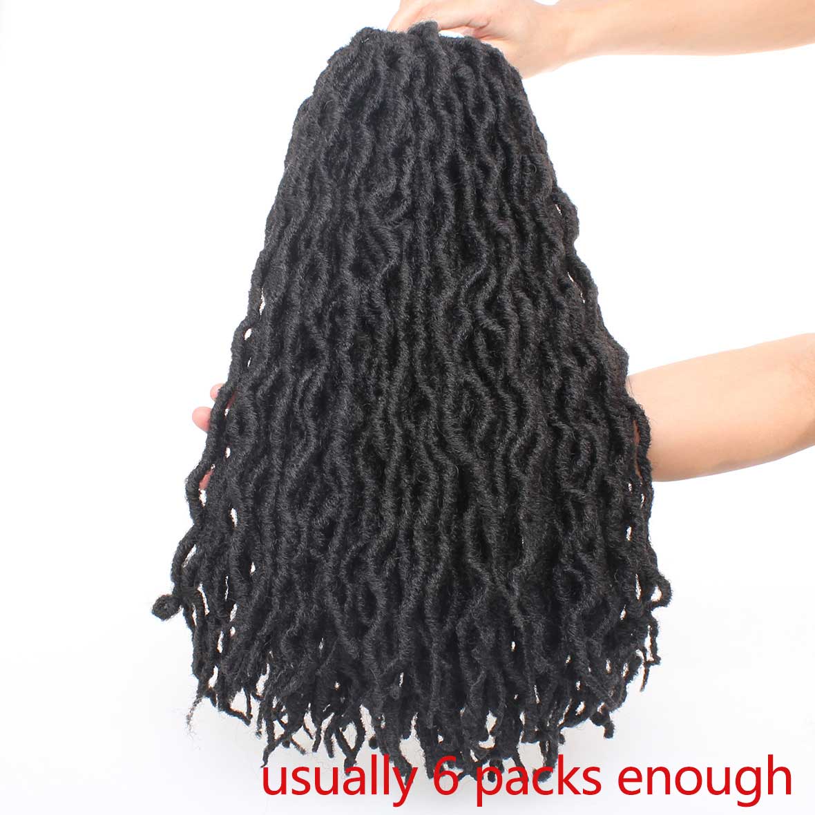 20 Inch Pre-Looped Goddess Faux Locs Wavy crochet braids ombre Gypsy dreadlocks curly braiding hair