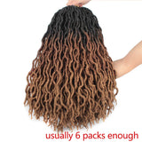 20 Inch Pre-Looped Goddess Faux Locs Wavy crochet braids ombre Gypsy dreadlocks curly braiding hair