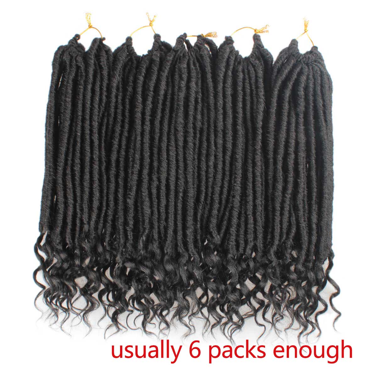 18 Inch goddess faux locs crochet braids hair 24roots straight faux locs with curly end cute soft dreadlock for black women