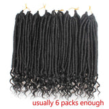18 Inch goddess faux locs crochet braids hair 24roots straight faux locs with curly end cute soft dreadlock for black women