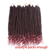 18 Inch goddess faux locs crochet braids hair 24roots straight faux locs with curly end cute soft dreadlock for black women
