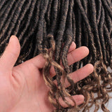 18 Inch goddess faux locs crochet braids hair 24roots straight faux locs with curly end cute soft dreadlock for black women