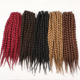 Xtrend Crochet Box Braids Hair 12roots Synthetic Kanekalon Braiding Hair Extensions Black Burgundy Heat Resistant