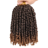 Xtrend 10 Inch 12 Strands/Pack Pre-twisted Passion Twist Hair-Ombre Brown Pre-looped Crochet Synthetic Braiding Hair Extensions