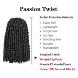 Xtrend 10 Inch 12 Strands/Pack Pre-twisted Passion Twist Hair-Ombre Brown Pre-looped Crochet Synthetic Braiding Hair Extensions