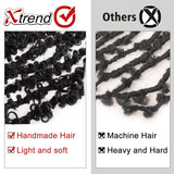 Xtrend Butterfly Locs Crochet Hair 12 inch Short Pre looped Natural Messy Distressed Locs Crochet Braids