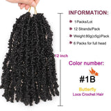 Xtrend 12''20''22“24''30”Butterfly Locs Crochet Hair Pre Looped Crochet Braids Synthetic Braiding Hair