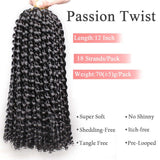 12 Inch Passion Twist Hair Water Wave Crochet Braiding Hair Bohemian Curly Hair Extensions