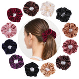 Xtrend  MixedSatin Scrunchies Silk Scrunchies Hair Elastics Scrunchies Hair Bands Ties for Women Girls