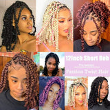 Xtrend Pre-Twisted Passion Twist Hair Ombre Crochet Braid Hair Bohemian Curl Passion Twist Synthetic Braiding Hair Extensions