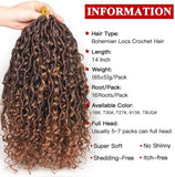 Xtrend 14inch Faux Locs Crochet Hair 16Strands/pack Wavy With Curly Hair Pre-looped Synthetic Bohemian Goddess Locs Crochet Braids Hair