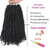 Xtrend Pre-Twisted Passion Twist Hair Ombre Crochet Braid Hair Bohemian Curl Passion Twist Synthetic Braiding Hair Extensions