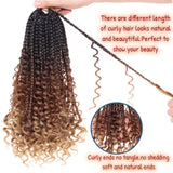 Xtrend Boho Bob Box Braids Crochet Hair with Curly Ends Goddess Box Crochet Braids for Black Women