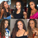 Xtrend 18inch Boho Faux Locs Crochet Hair Pre-Looped Bohemian Goddess Locs Hair Wavy Crochet Braids With Curly Hair 16Strands/pack