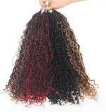 Xtrend 18inch Boho Faux Locs Crochet Hair Pre-Looped Bohemian Goddess Locs Hair Wavy Crochet Braids With Curly Hair 16Strands/pack