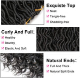 Xtrend Goddess Faux Locs Curly Crochet Braid Synthetic Hair 18'' 20roots Ombre Braiding Hair Brown High Temperature Fiber