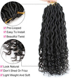 Xtrend Goddess Faux Locs Curly Crochet Braid Synthetic Hair 18'' 20roots Ombre Braiding Hair Brown High Temperature Fiber