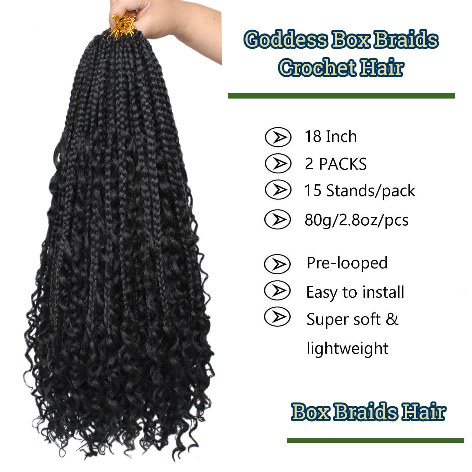 Buy Box Braids Crochet Hair 20 Inch Crochet Braids Pre Looped Crochet Hair  for Black Women 6 Packs Small Crochet Box Braids Knotless Box Braids  Crochet Hair Box Braided Hair Extensions (20