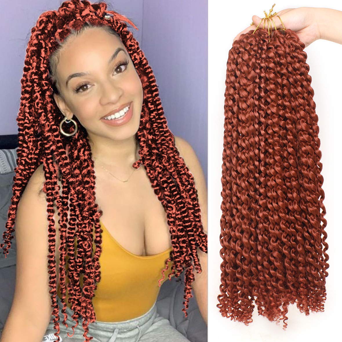 18 22 Strands Passion Twist Hair Water Wave Crochet Braiding Hair