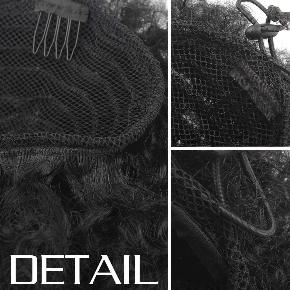 Xtrend Short African Kinky Curly Wrap Drawstring Puff Ponytail Hair Extensions Wig with 2 Clips Afro Ponytail Drawstring For Black Women