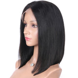 13x6 Lace Front Human Hair Bob Wigs With Baby Hair Short Straight Remy Hair Deep Part 150 density virgin wig