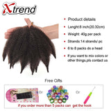 8'' 40g Crochet Marley Braids Black Hair Soft Afro Twist Synthetic Braiding Hair High Temperature Fiber