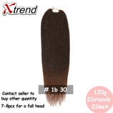 Xtrend Senegalese Twist Colorful Hair Crochet Braid Hair 22'' 22roots 120g Synthetic Ombre Braiding Hair Extension Rainbow Hair