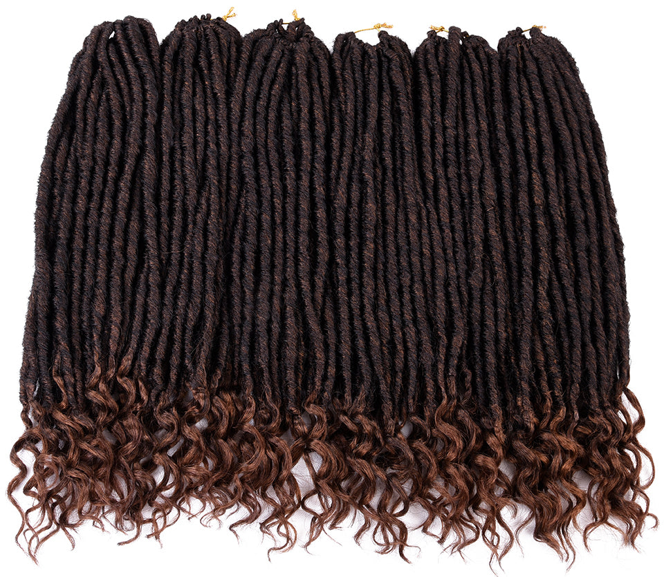 Faux Locs Crochet Braids 18 Inch Soft Natural Kanekalon Synthetic Hair Extension 24 Stands/Pack Goddess Locks