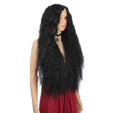 Ombre Blonde Lace Front Synthetic Hair Wigs for Women Long Kinky Curly Hair 3 Tone Ombre Black to Blonde Wig Natural Heat Resistant Synthetic Daily Wigs 30 Inch