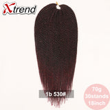 Xtrend 30Roots/Pack 18'' Ombre Senegalese Twist Hair Synthetic Color Hair Crochet Braiding Hair Extensions Rainbow Hair