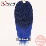 Xtrend 30Roots/Pack 18'' Ombre Senegalese Twist Hair Synthetic Color Hair Crochet Braiding Hair Extensions Rainbow Hair