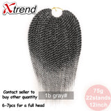 Xtrend 12inch 22roots Senegalese Twist Crochet Braid Hair Synthetic Ombre Kanekalon Colorful Hair Braiding Hair Extension