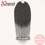 Xtrend 30Roots/Pack 18'' Ombre Senegalese Twist Hair Synthetic Color Hair Crochet Braiding Hair Extensions Rainbow Hair