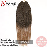Xtrend 30Roots/Pack 22' Ombre Senegalese Twist Hair Synthetic Color Hair Crochet Braiding Hair Extensions Rainbow Hair