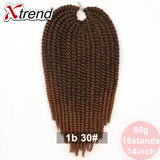 Xtrend 14'' 16stands Synthetic Havana Twist Crochet Braid Hair Ombre Braiding Hair Extension Jumbo Styles