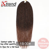 Xtrend 30Roots/Pack 22' Ombre Senegalese Twist Hair Synthetic Color Hair Crochet Braiding Hair Extensions Rainbow Hair